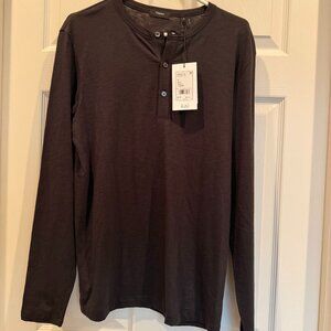 NEW Theory Black Henley Shirt